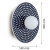 Designerski kinkiet ceramika Bolesławiec płaski talerz granatowy w kropki wyjątkowy dekoracyjny BOLL 8935 Argon x Manufaktura w Bolesławcu 